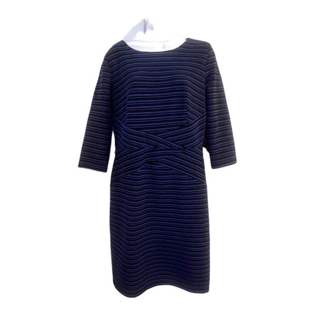 ALYX Women’s Size 12 Black Blue Bodycon Sheath Dress Office Cocktail NWOT D-1